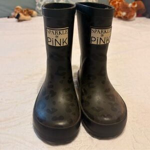 Sparkle in Pink Leopard Rain Boots